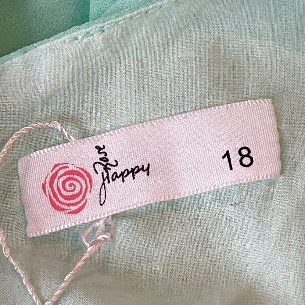 Happy Rose Mint Green Maxi Mock Wrap Party Dress NEW Size 18